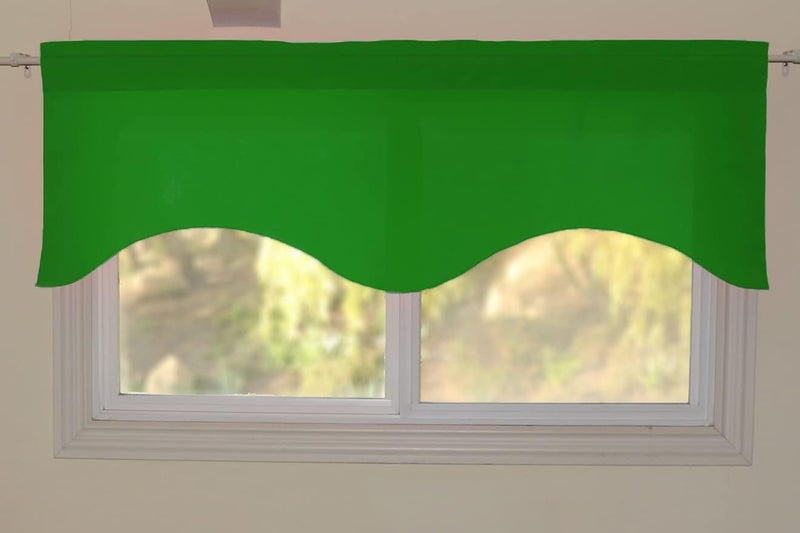 Zen Creative Designs Solid Poplin Scalloped Window Valance Home Décor Bedroom Nursery Kitchen Window (Valley Green) - Image 3
